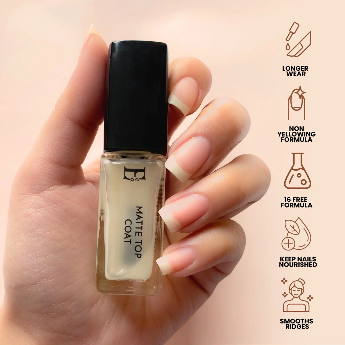 Matte Top Coat Vegan Nail Polish – Long-Lasting, Chip-Resistant, Super Matte Finish, Nail Strengthening 7
