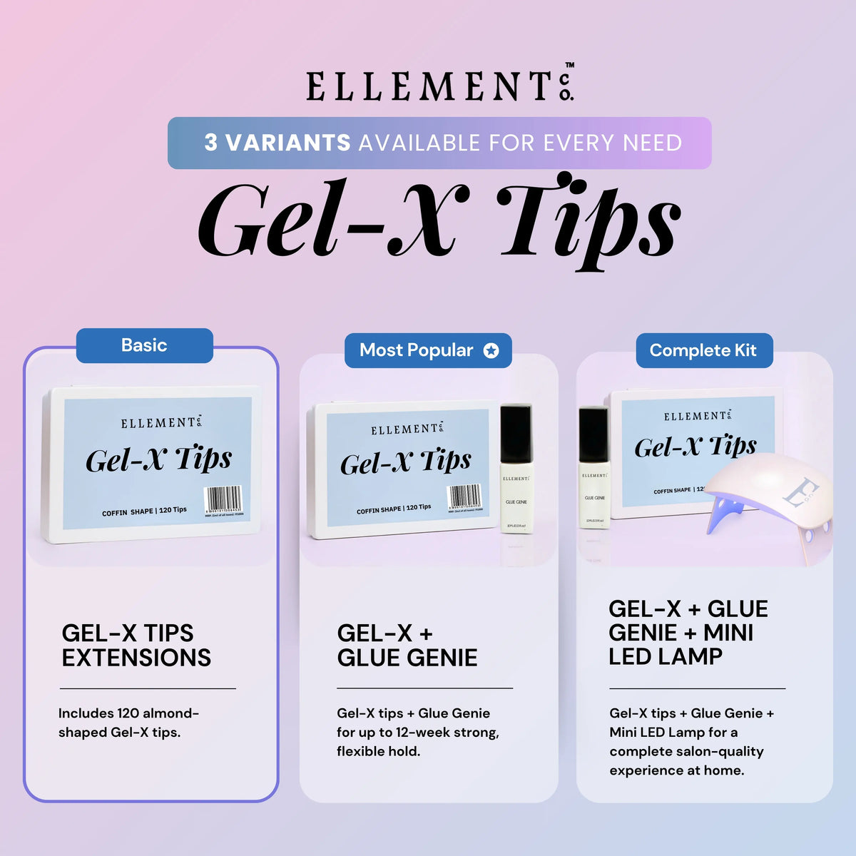 Gel-X Natural Coffin Long Tips - Pack of 120 7