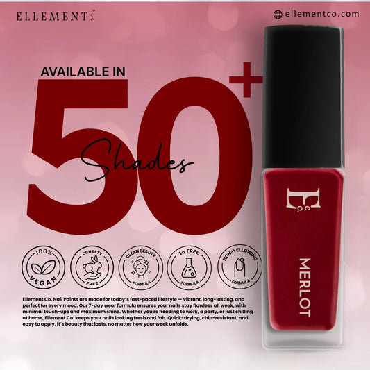 Merlot Vegan Maroon Nail Polish – Chip-Resistant, Non-Yellowing, Gel-Like Shine, Long-Lasting 3