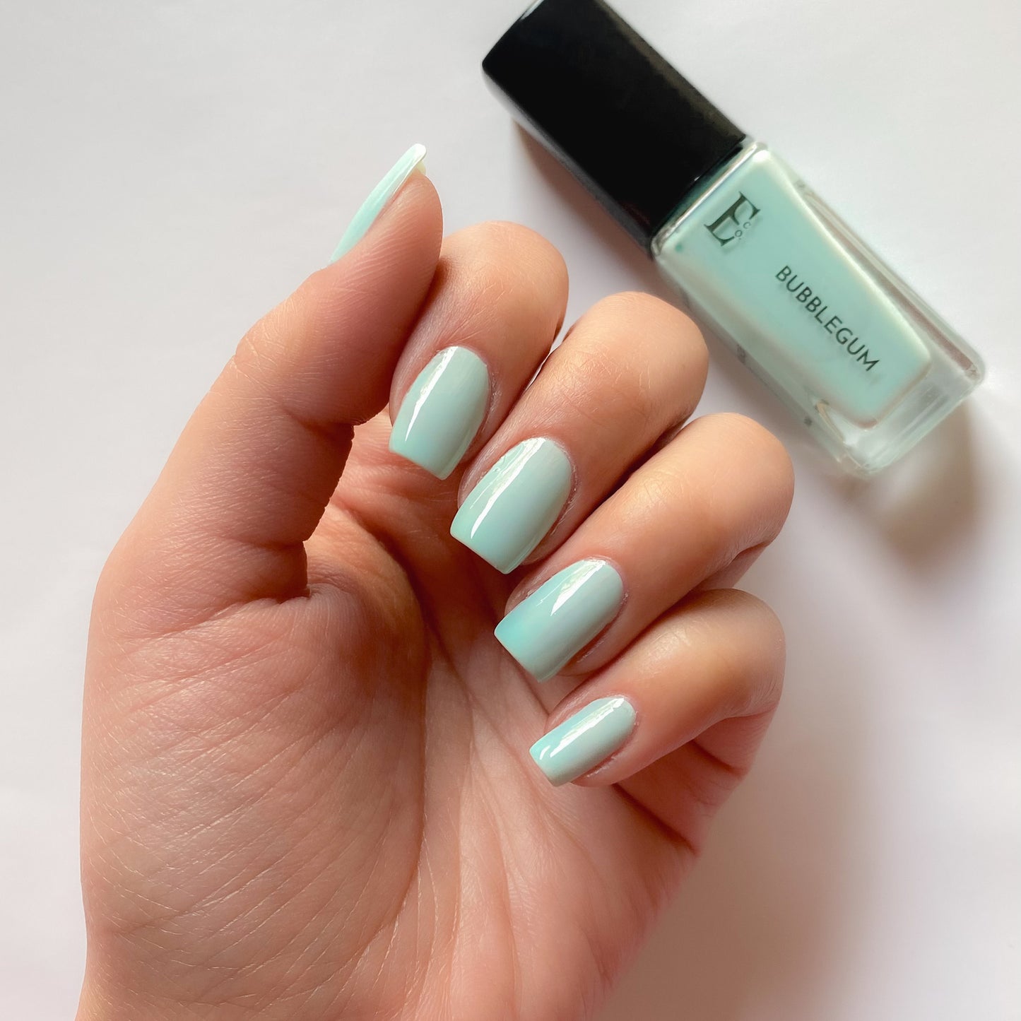 Bubblegum Vegan Nail Polish – Blue Pastel, Gel-Like, Chip-Resistant, Shiny Finish, Strengthens Nails