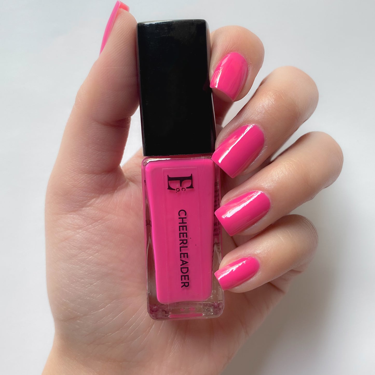 Cheerleader Vegan Nail Polish – Hot Pink, Chip-Resistant, Non-Yellowing, Long-Lasting, Gel-Like Shine