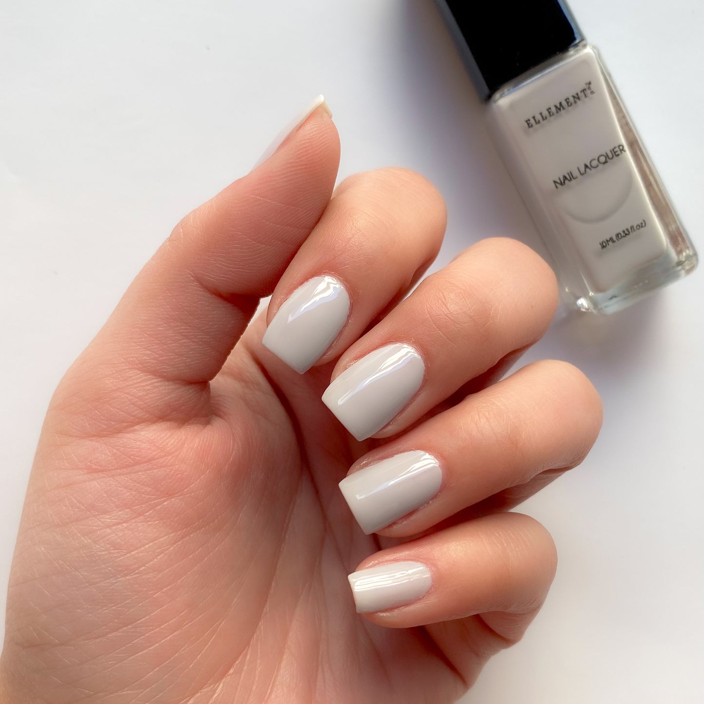 Chiffon Grey Vegan Nail Polish – Chip-Resistant, Pastel Color, Non-Yellowing, Gel-Like Shine, Long-Lasting
