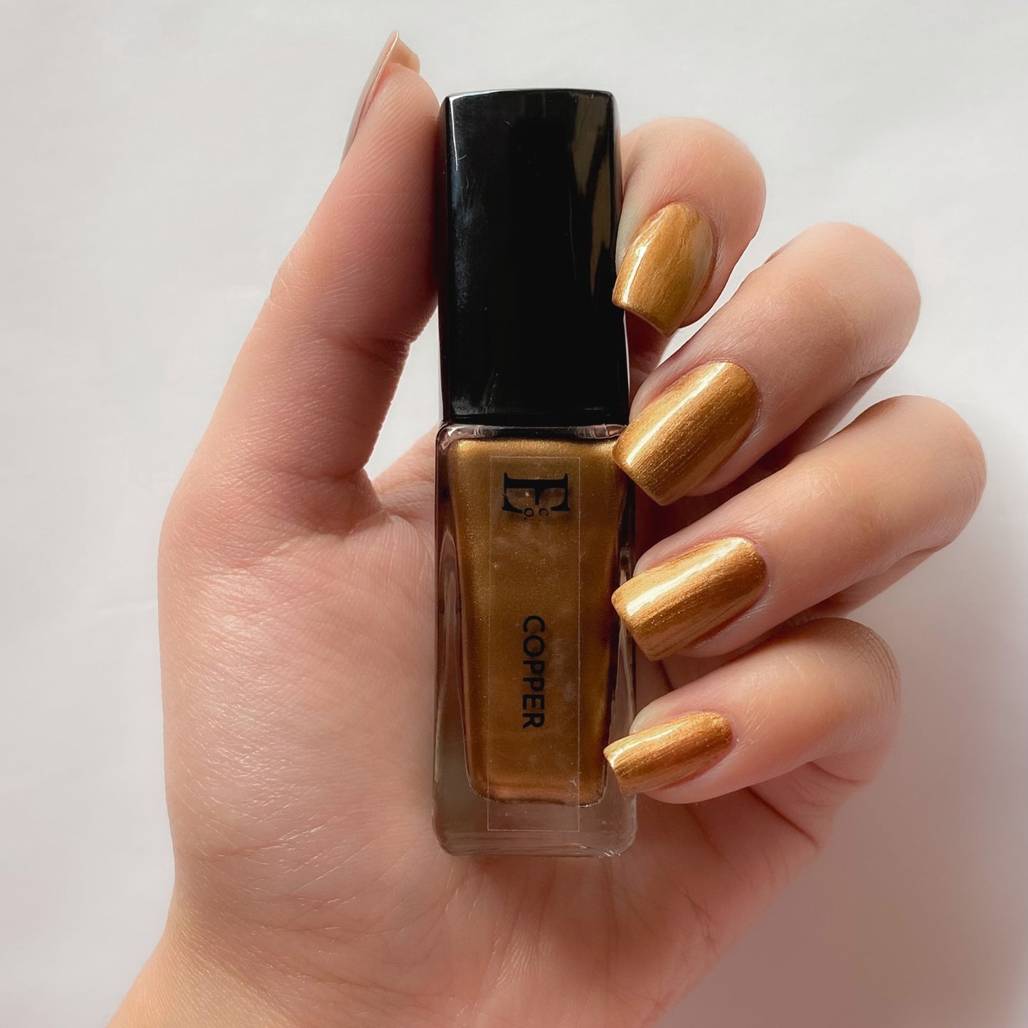 Copper Vegan Metallic Nail Polish – Chip-Resistant, Non-Yellowing, Gel-Like Shine, Long-Lasting
