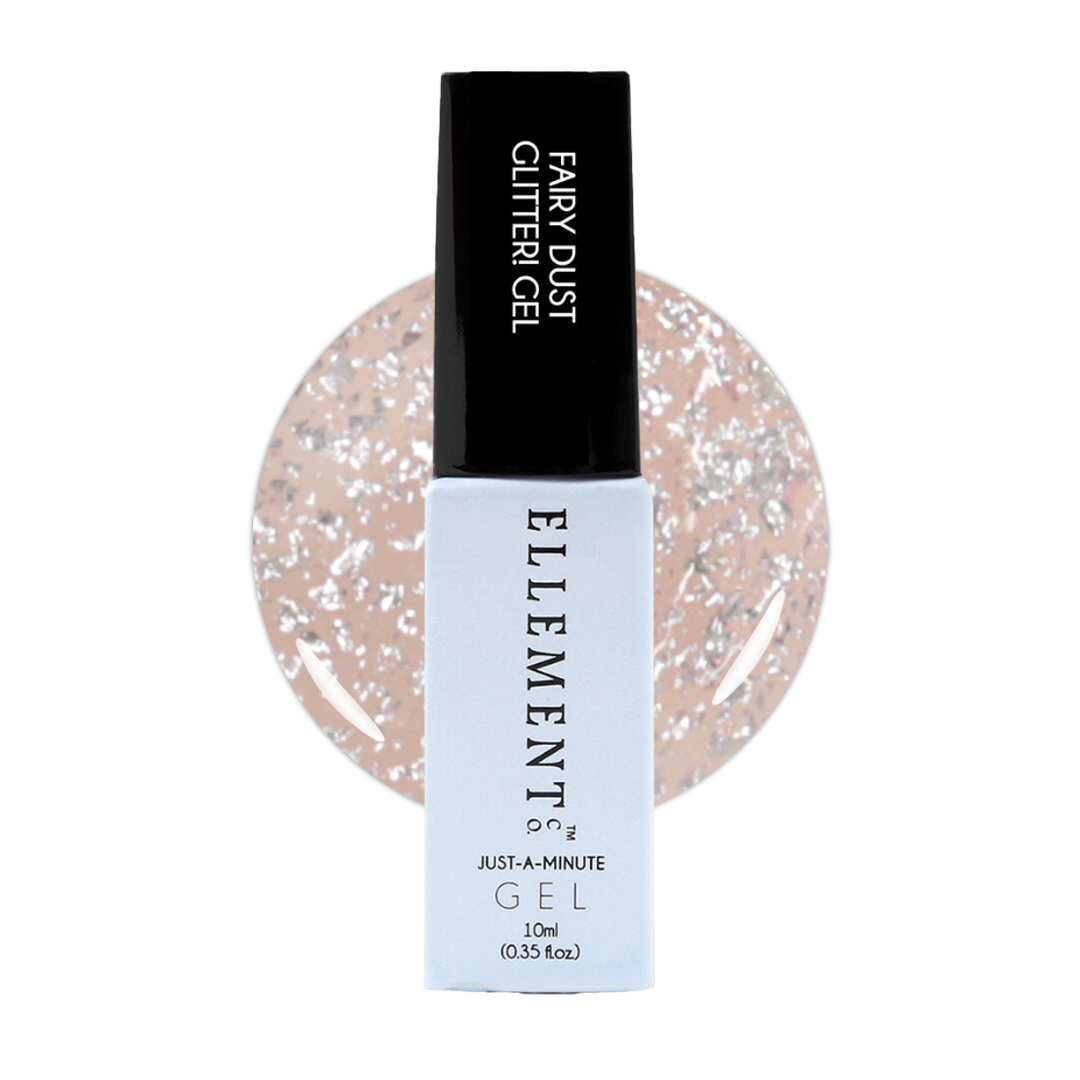 Fairy Dust Glitter Gel Polish – Light Pink Sparkling Gel for Nails, Streak-Free, Natural & Extensions