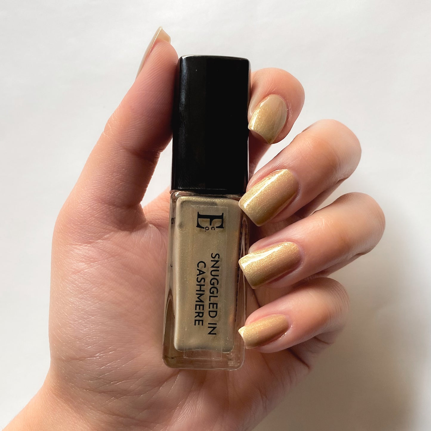 Snuggled in Cashmere Vegan Metallic Gold Nail Polish – Shimmer Finish, Long-Lasting, Gel-Like