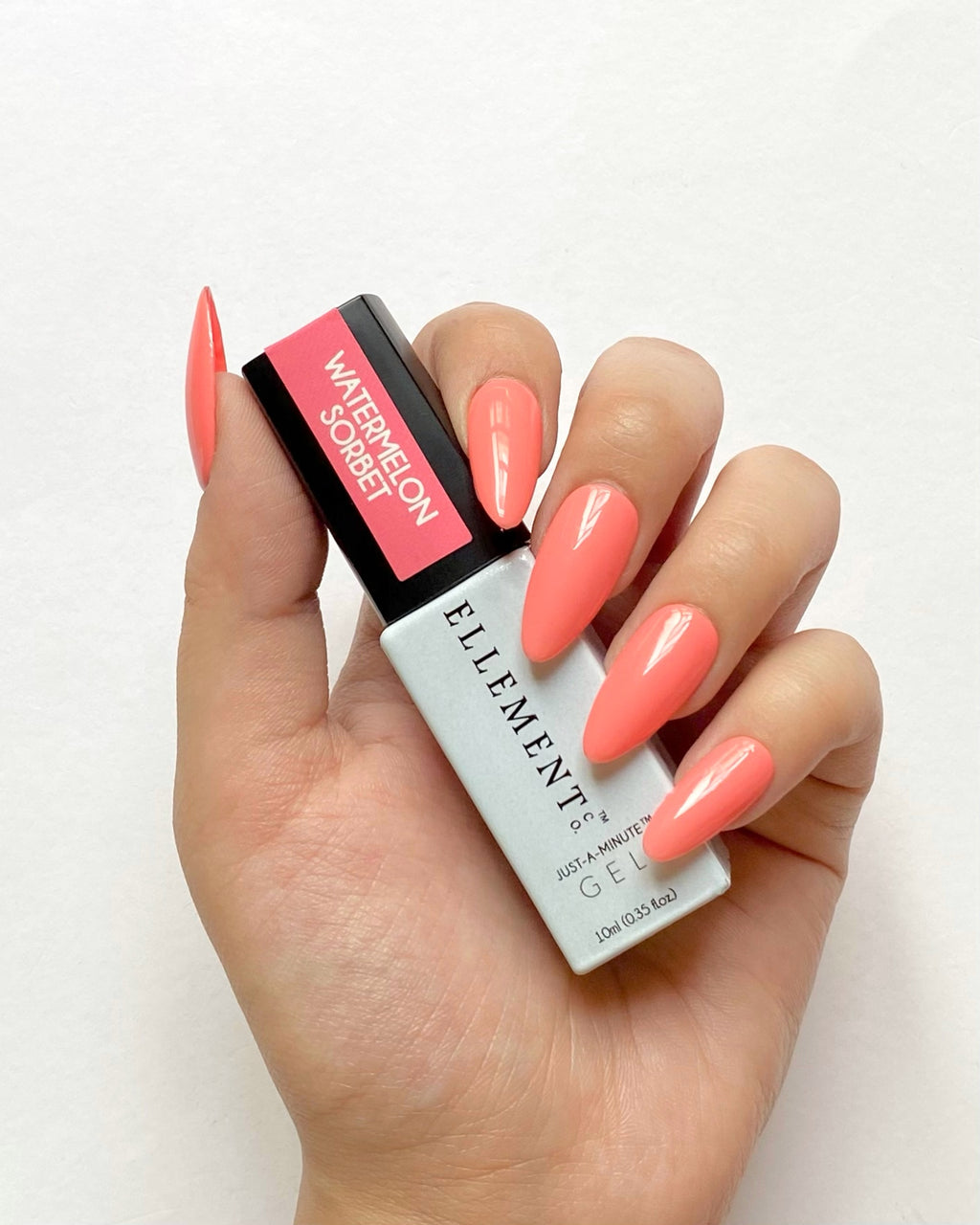 Watermelon Sorbet Gel Polish – Juicy Pink Red Summer Nails, Streak-Free, For Natural & Acrylic Nails