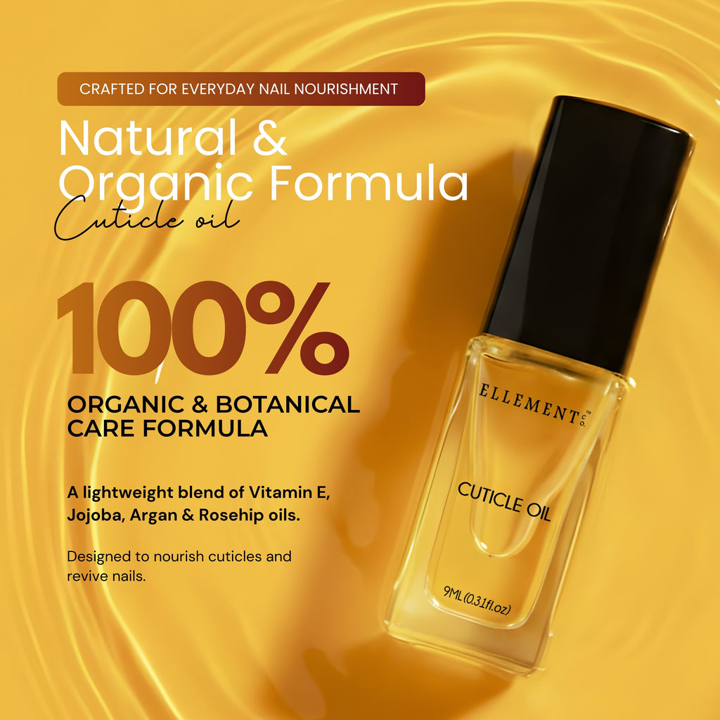 Cuticle Oil for Nails – 100% Natural & Organic, Vitamin E + Jojoba + Argan + Rosehip, Lemon Essential Oil, Fast Nail Growth, Deep Cuticle Moisturizing
