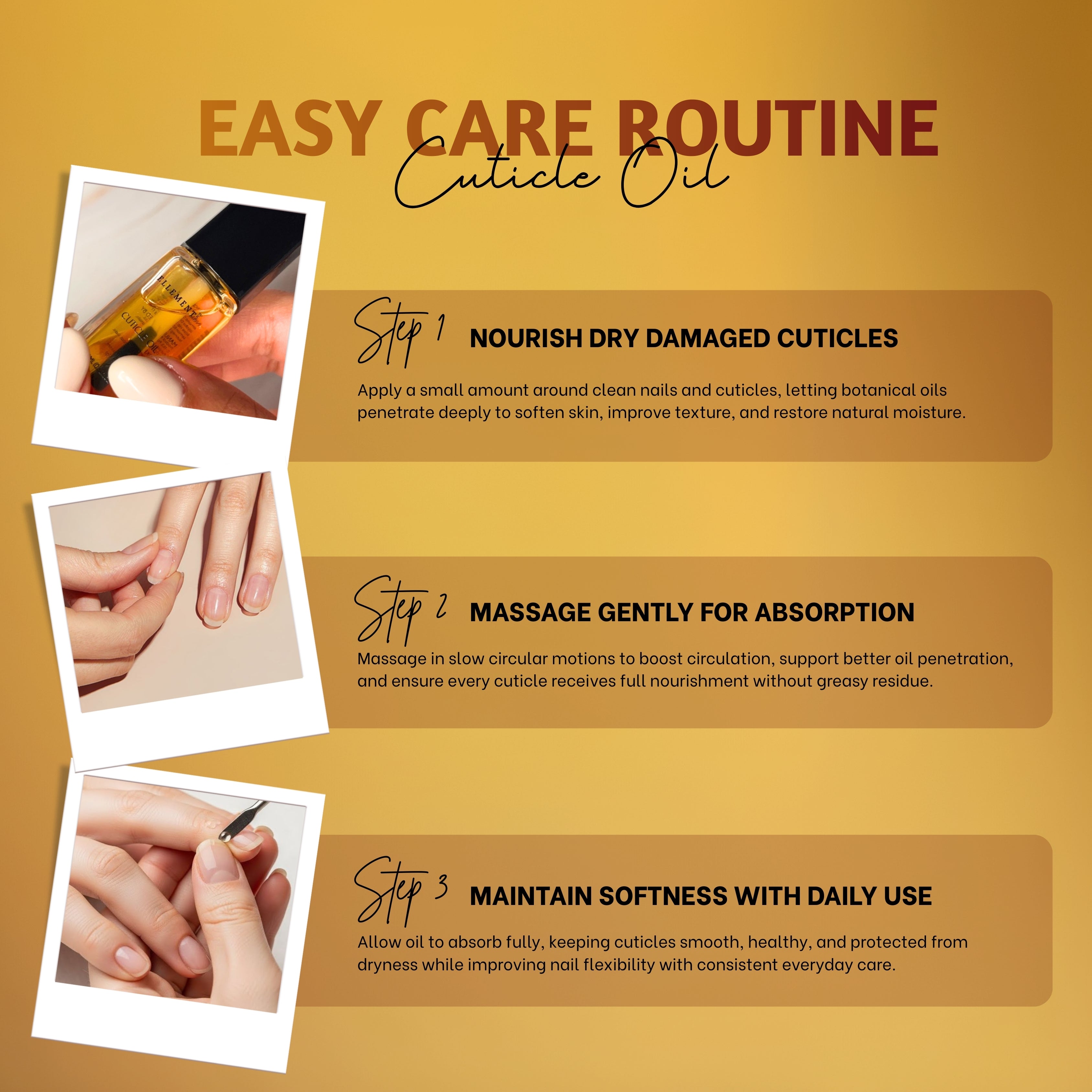 Cuticle Oil for Nails – 100% Natural & Organic, Vitamin E + Jojoba + Argan + Rosehip, Lemon Essential Oil, Fast Nail Growth, Deep Cuticle Moisturizing