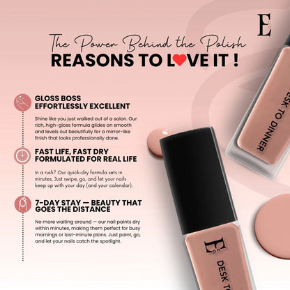 Desk to Dinner Vegan Nude Brown Nail Polish – Chip-Resistant, Non-Yellowing, Gel-Like, Long-Lasting 5