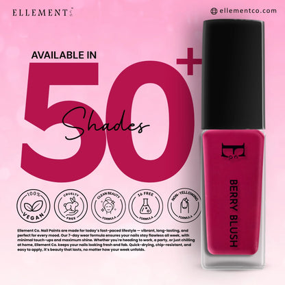 Berry Blush Dark Pink Vegan Nail Polish – Chip-Resistant, Gel-Like, Long-Lasting 6