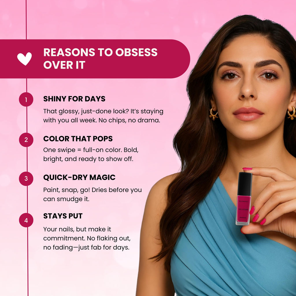 Berry Blush Dark Pink Vegan Nail Polish – Chip-Resistant, Gel-Like, Long-Lasting