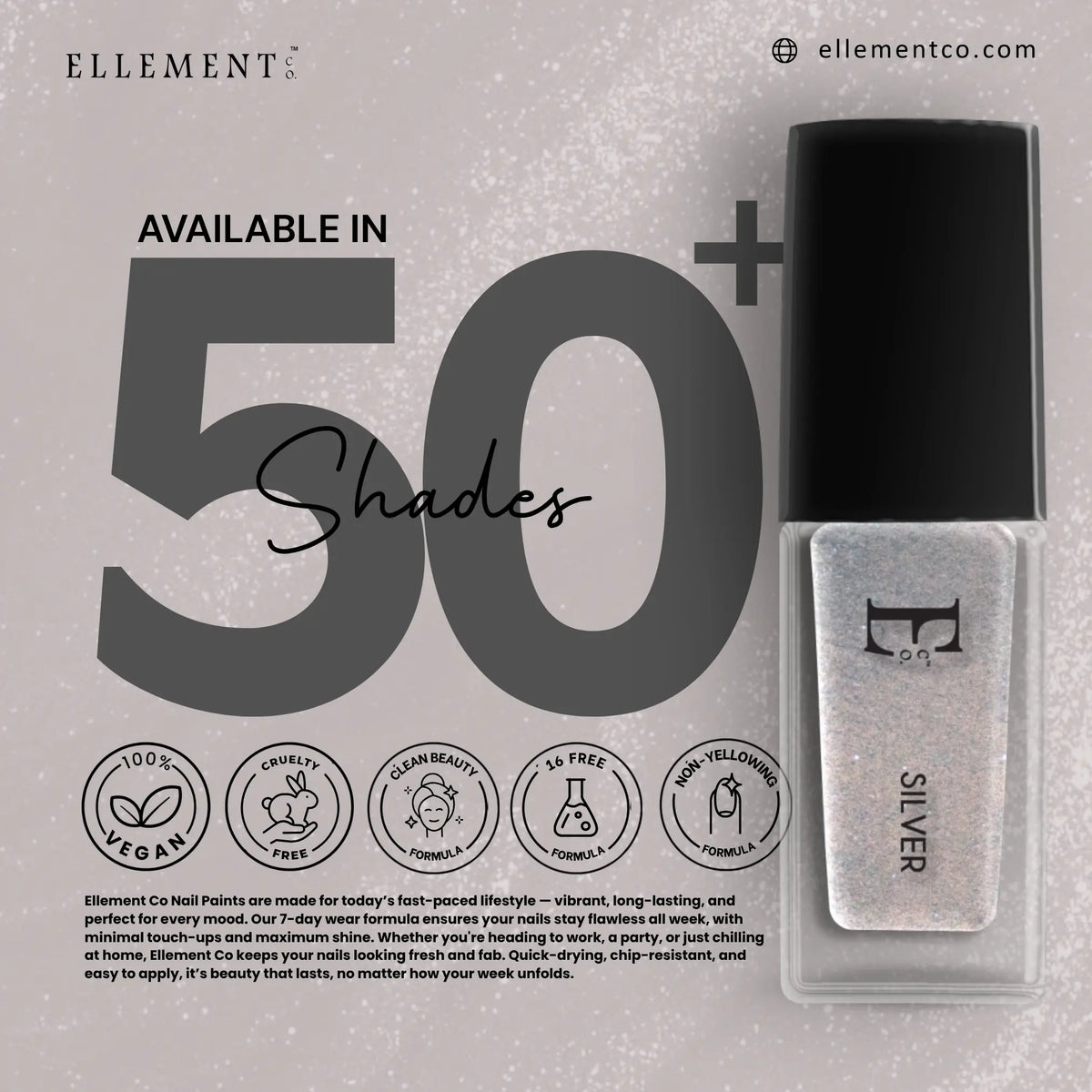 Silver Vegan Nail Polish 5ml