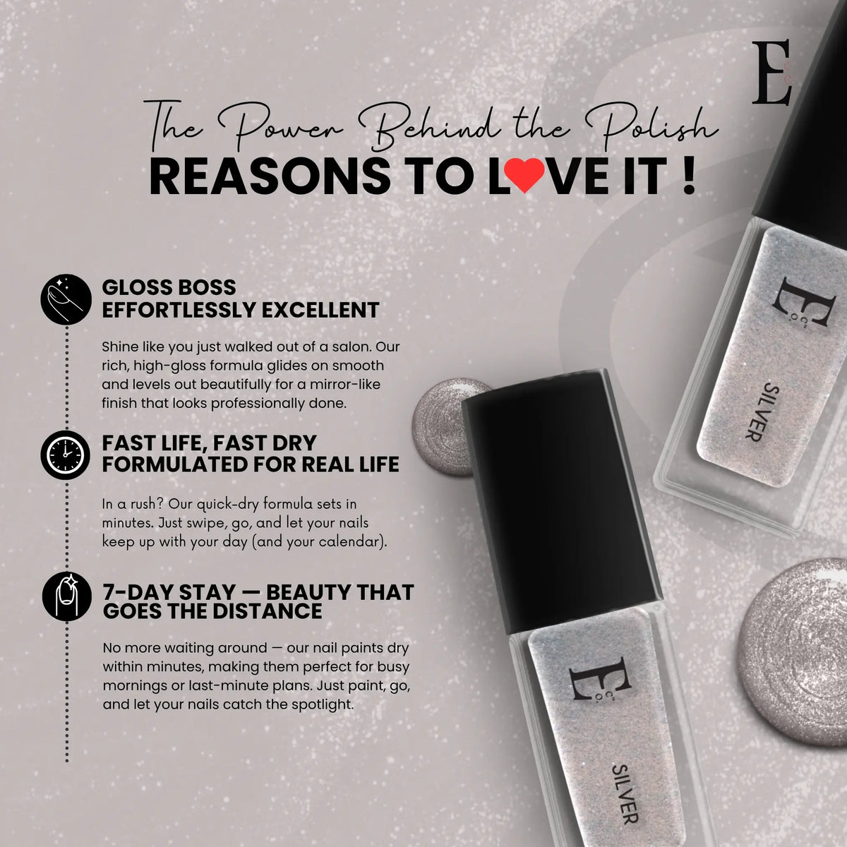 Silver Vegan Nail Polish 5ml