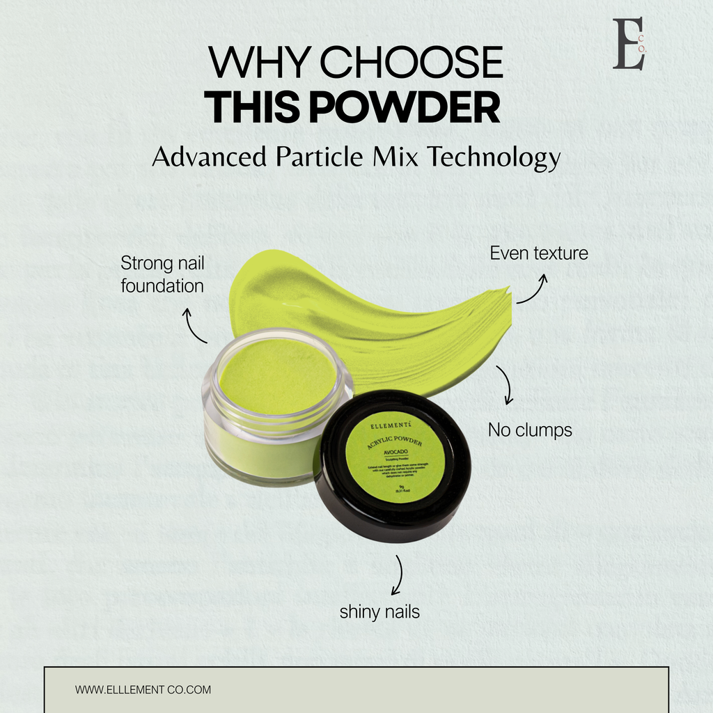 Avocado Green Leaf Coloured Acrylic Powder for Nails – Premium Nail Acrylic Powder for Extensions, Overlays & Nail Art – Professional Quality