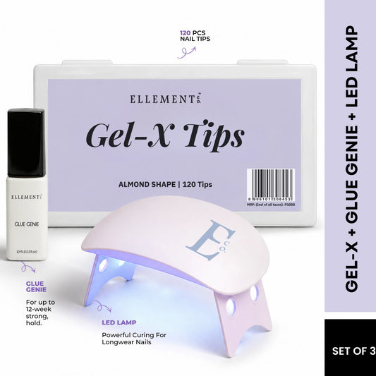 Gel-X KIT-7 - Almond Tips (Gel-X Tips Box (120pc) + Glue Genie 10ml + Mini LED Lamp) 1
