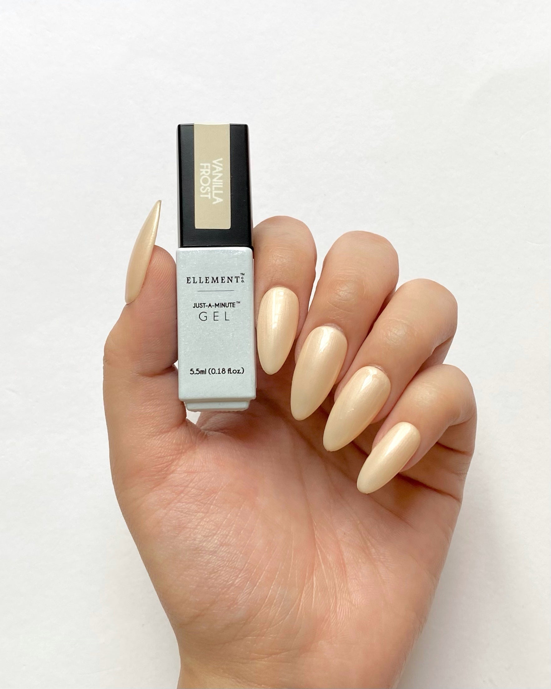 Vanilla Frost Gel Polish – Creamy Ivory with Metallic Shimmer, Streak-Free Brush, Long-Lasting, Versatile