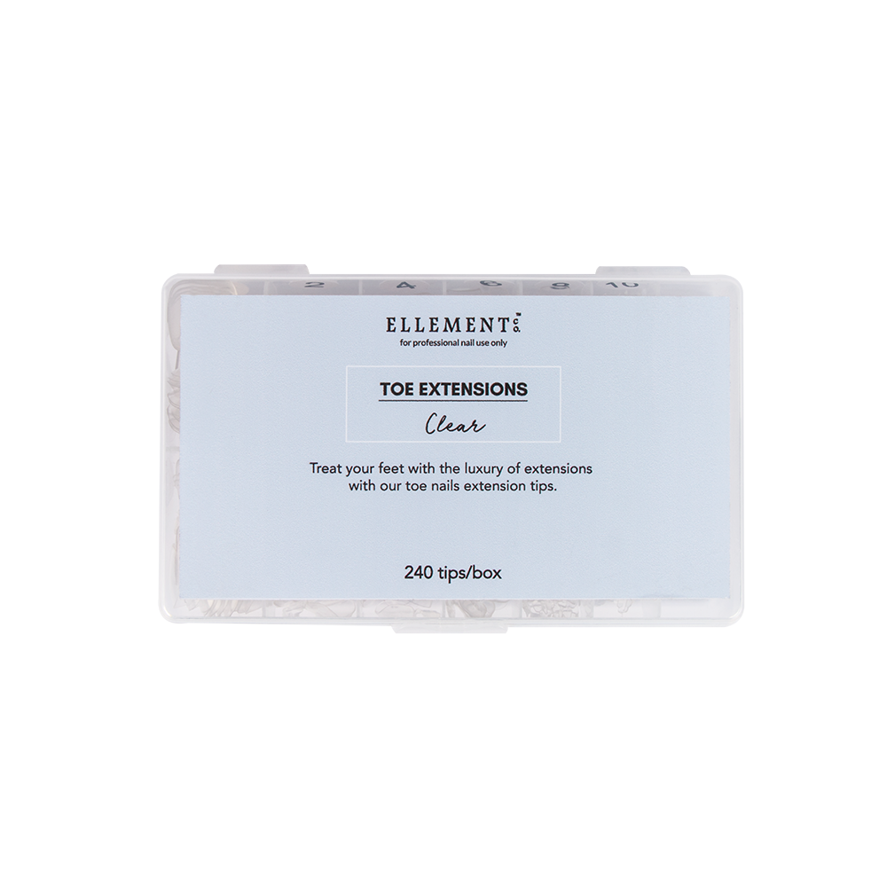 Clear Toe Extension Tips, Pack Of 240 - Durable Transparent Nail Extension Tips for Professional & DIY Use