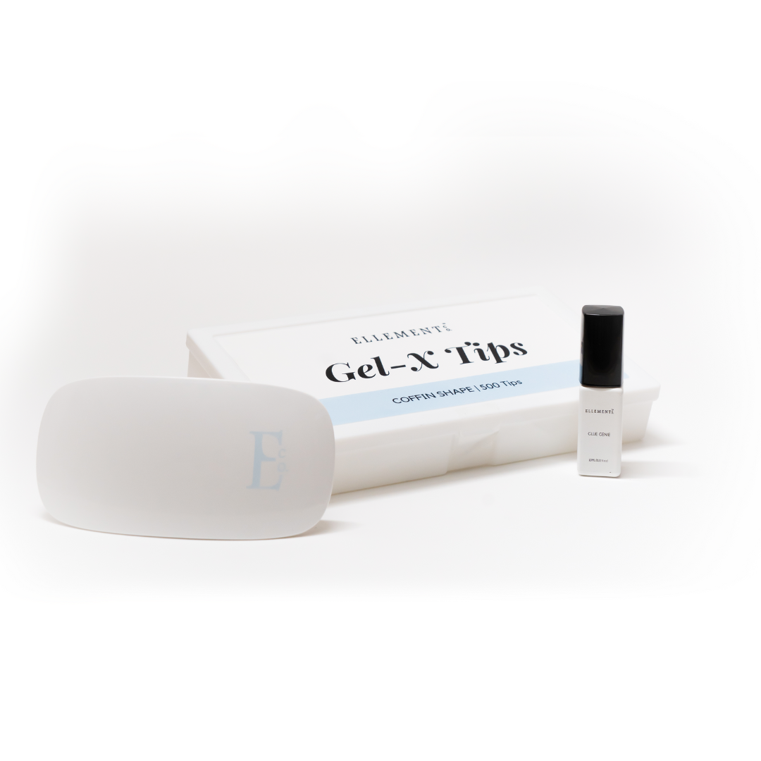 GEL-X KIT | SOFT GEL EXTENSIONS [COFFIN TIPS + GLUE + LAMP]