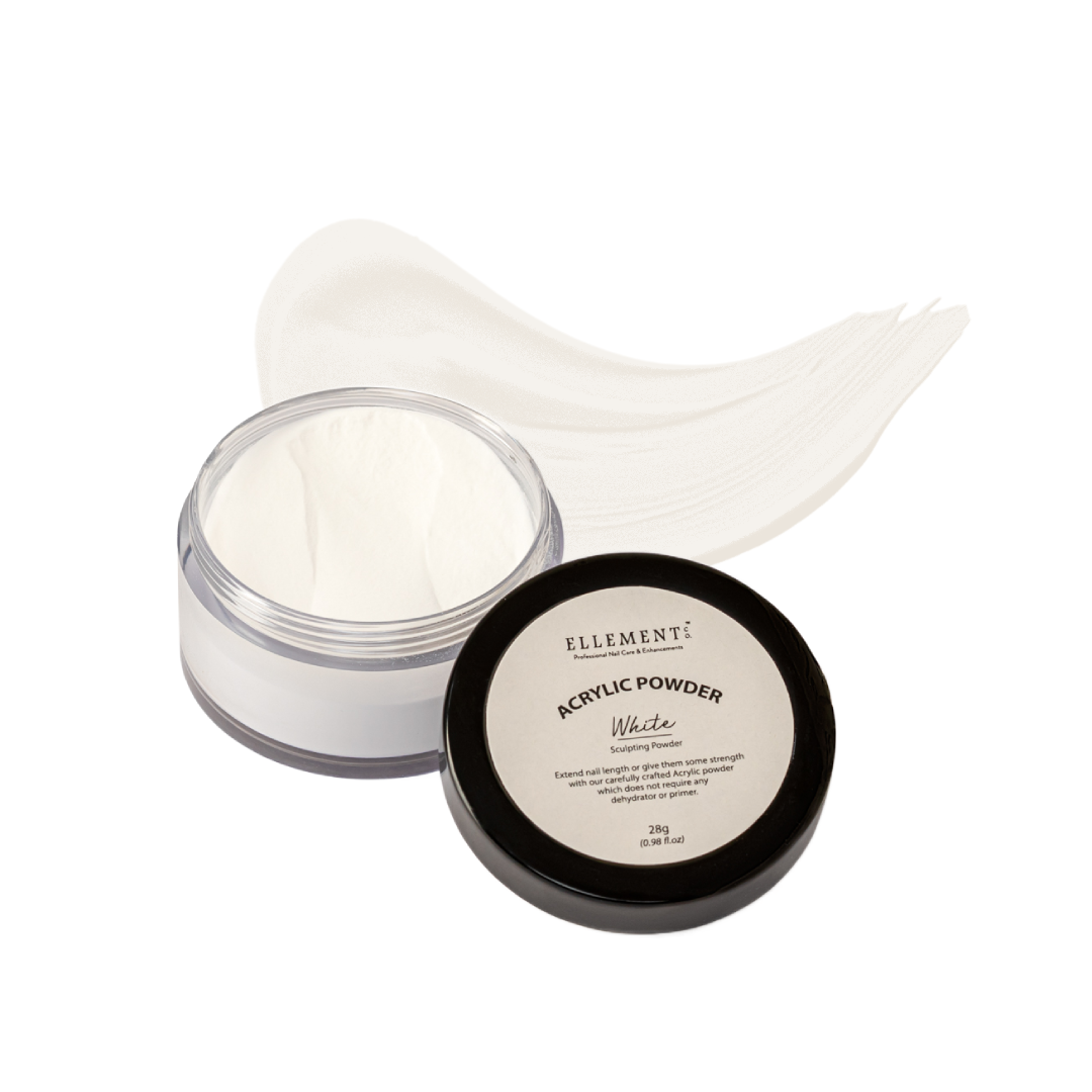 White Acrylic Powder for Nails – Professional Acrylic Nail Powder for Extensions & Overlays, Self-Leveling Formula with Strong Adherence, Medium Viscosity, Perfect for Nail Art & Long-Lasting Results