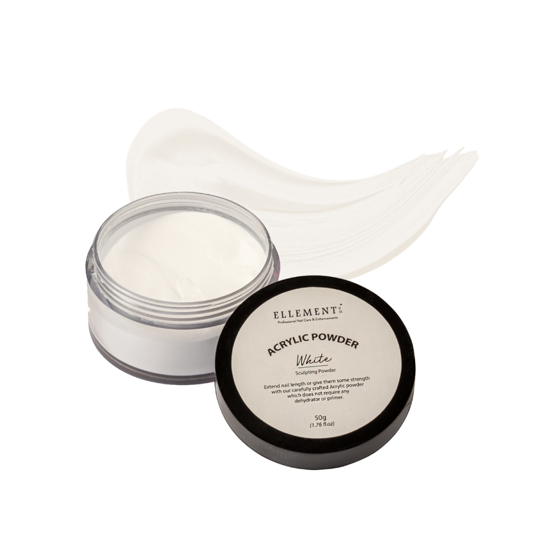 White Acrylic Powder for Nails – Professional Acrylic Nail Powder for Extensions & Overlays, Self-Leveling Formula with Strong Adherence, Medium Viscosity, Perfect for Nail Art & Long-Lasting Results