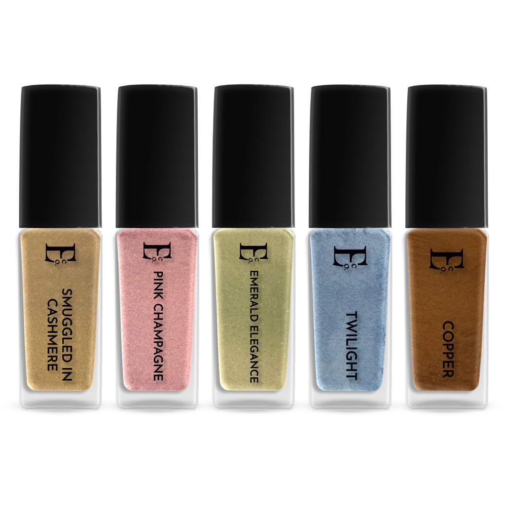 Metallic Bliss Nail Polish Set Of 5 Metallic Shades Including Gold, Rose Gold, Chrome Green, Blue & Copper – Long-Lasting, Vibrant Colors