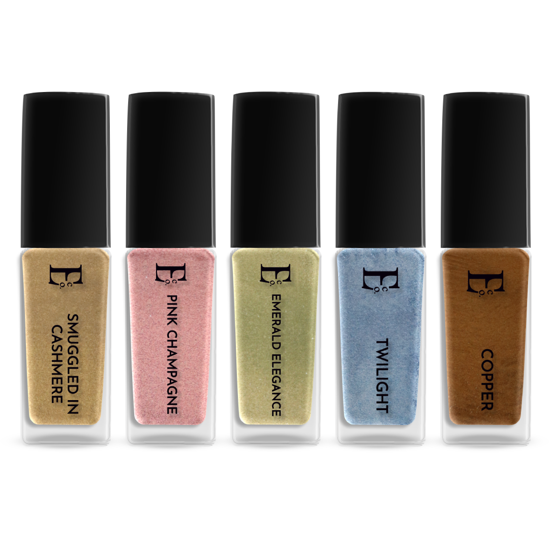 Metallic Bliss Nail Polish Set Of 5 Metallic Shades Including Gold, Rose Gold, Chrome Green, Blue & Copper – Long-Lasting, Vibrant Colors