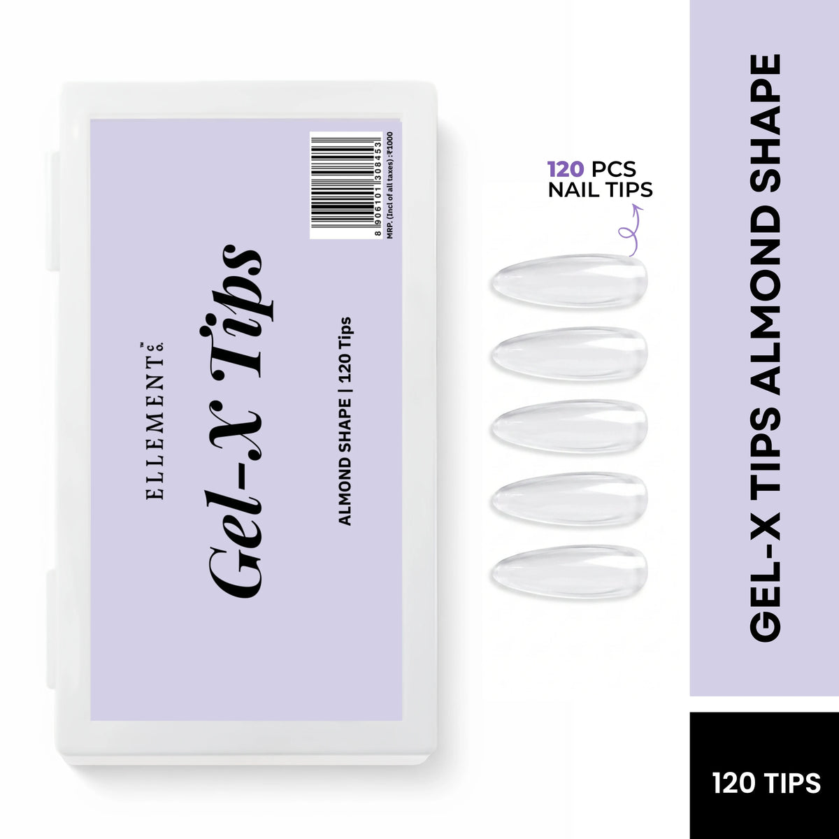 Gel-X Natural Almond Long Tips - Pack of 120 1