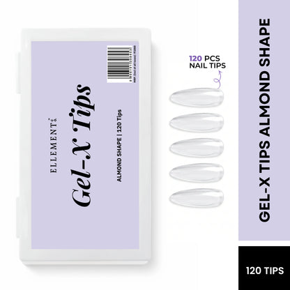 Gel-X Natural Almond Long Tips - Pack of 120 1
