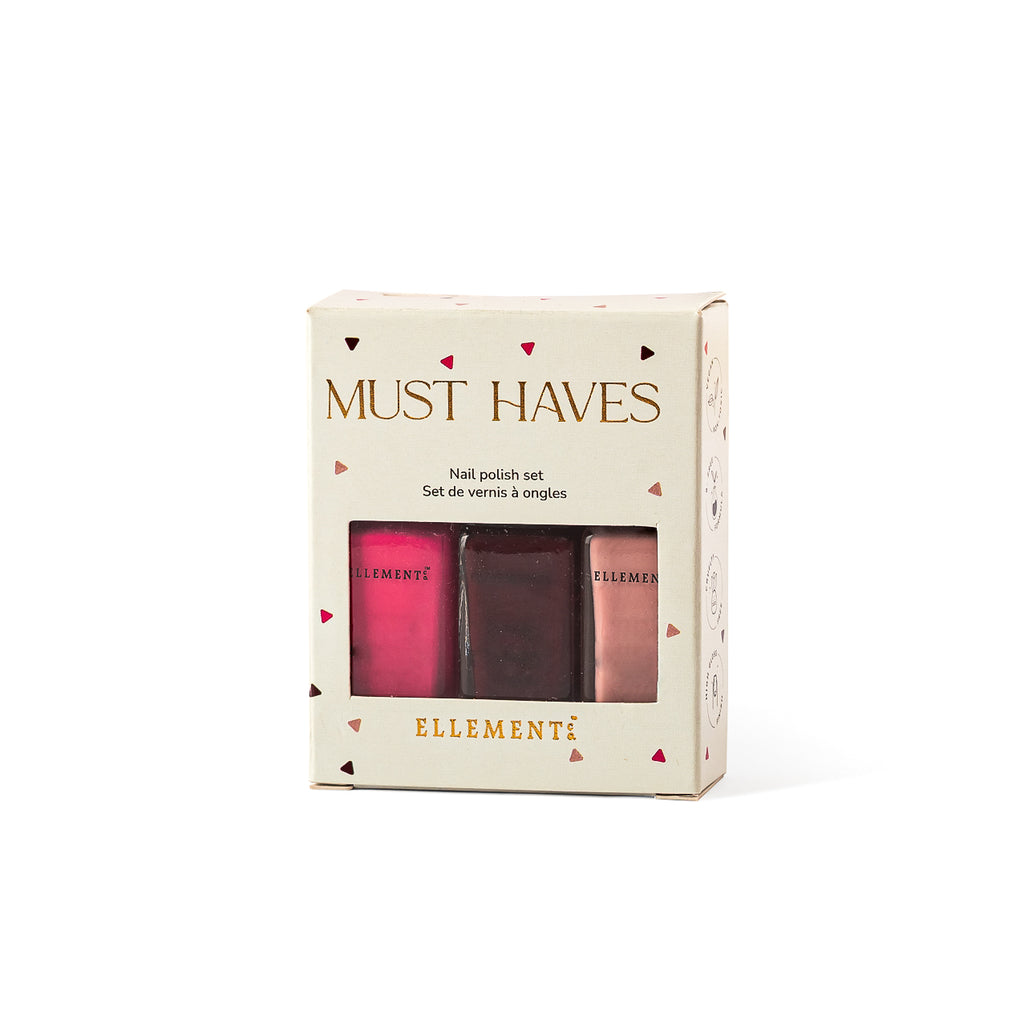 Must Haves Nail Polish Trio – Cheerleader, Merlot & Desk To Dinner – Vibrant Hot Pink, Elegant Maroon & Nude Shades