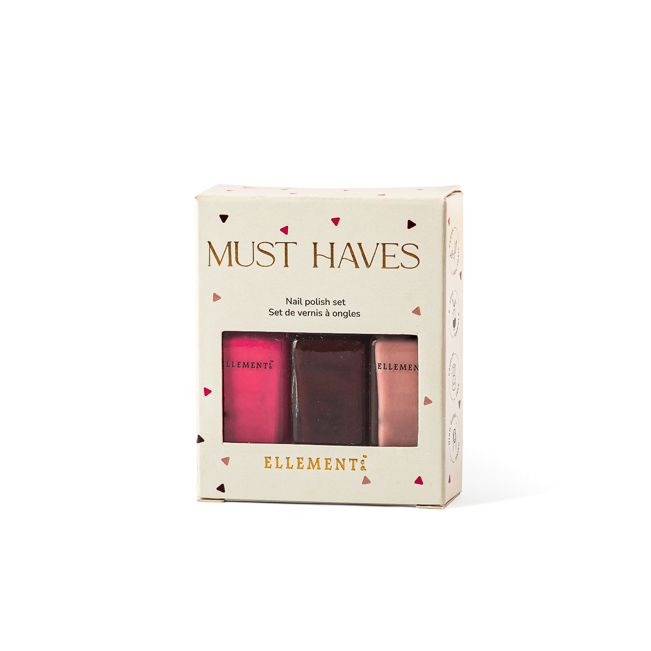 Must Haves Nail Polish Trio – Cheerleader, Merlot & Desk To Dinner – Vibrant Hot Pink, Elegant Maroon & Nude Shades
