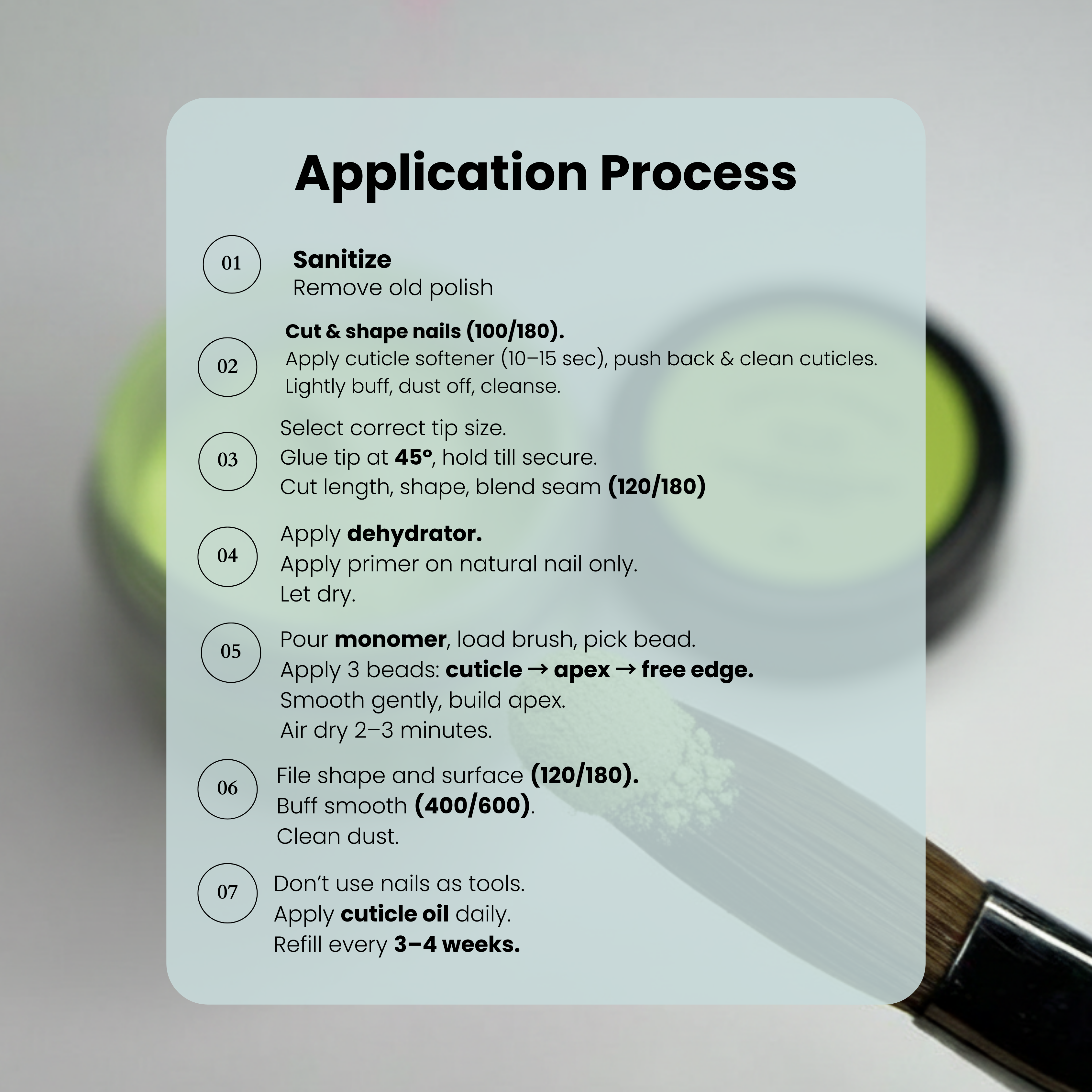 Avocado Green Leaf Coloured Acrylic Powder for Nails – Premium Nail Acrylic Powder for Extensions, Overlays & Nail Art – Professional Quality