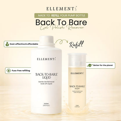 Back-To-Bare Gel Remover Liquid – Gentle Nail Gel & Gel Extension Remover, Safe & Non-Drying