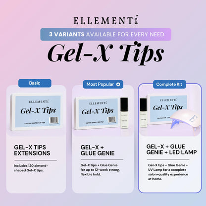Gel-X KIT-3 - Coffin Tips (Gel-X Tips Box (120pc) + Glue Genie 10ml) 8