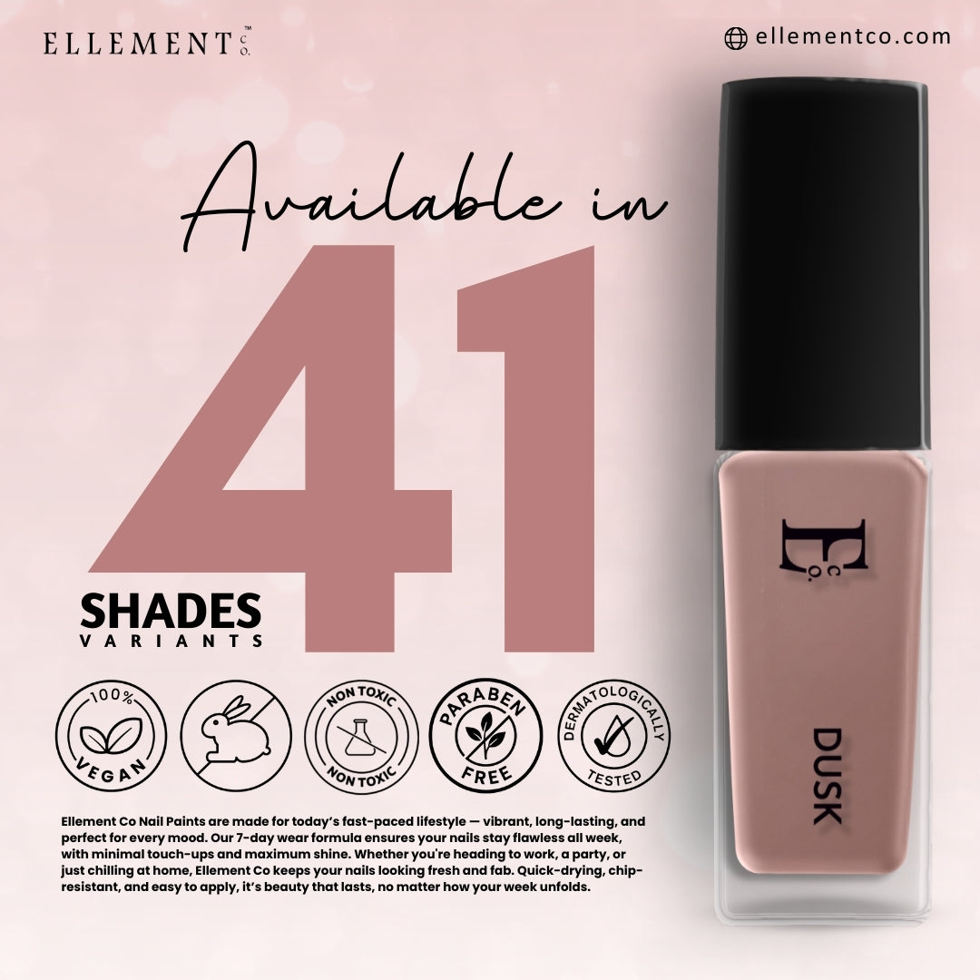 Dusk Vegan Nude Nail Polish – Chip-Resistant, Non-Yellowing, Gel-Like Shine, Long-Lasting