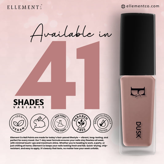 Dusk Vegan Nude Nail Polish – Chip-Resistant, Non-Yellowing, Gel-Like Shine, Long-Lasting
