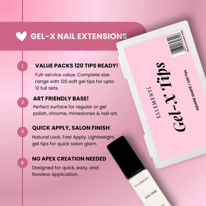 Gel-X KIT-5 - Square Tips (Gel-X Tips Box (120pc) + Glue Genie 10ml + Mini LED Lamp) 6