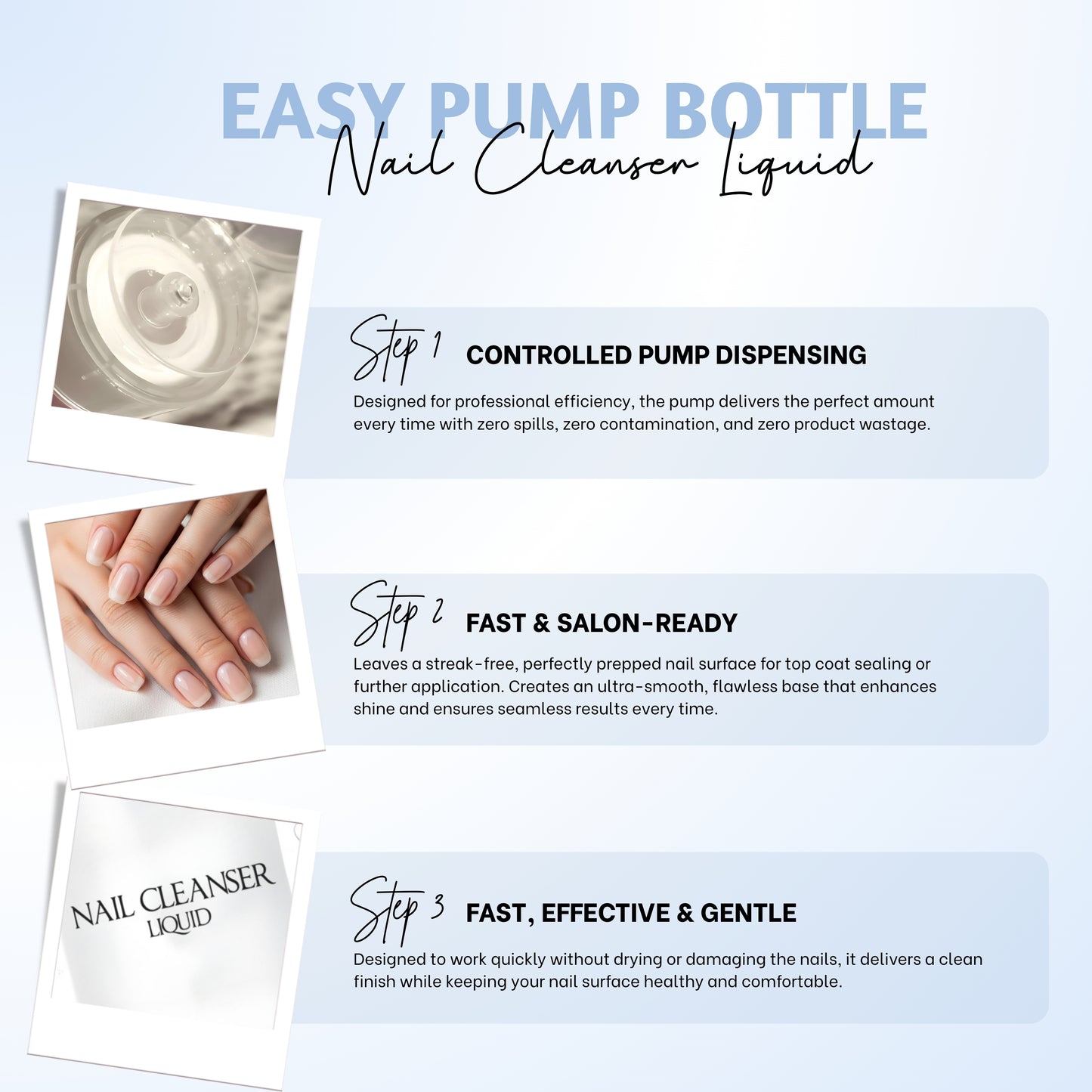 Nail Cleanser Liquid – Multi-Purpose Nail Prep Solution for Dust, Oil & Moisture Removal, Enhances Nail Polish Adhesion