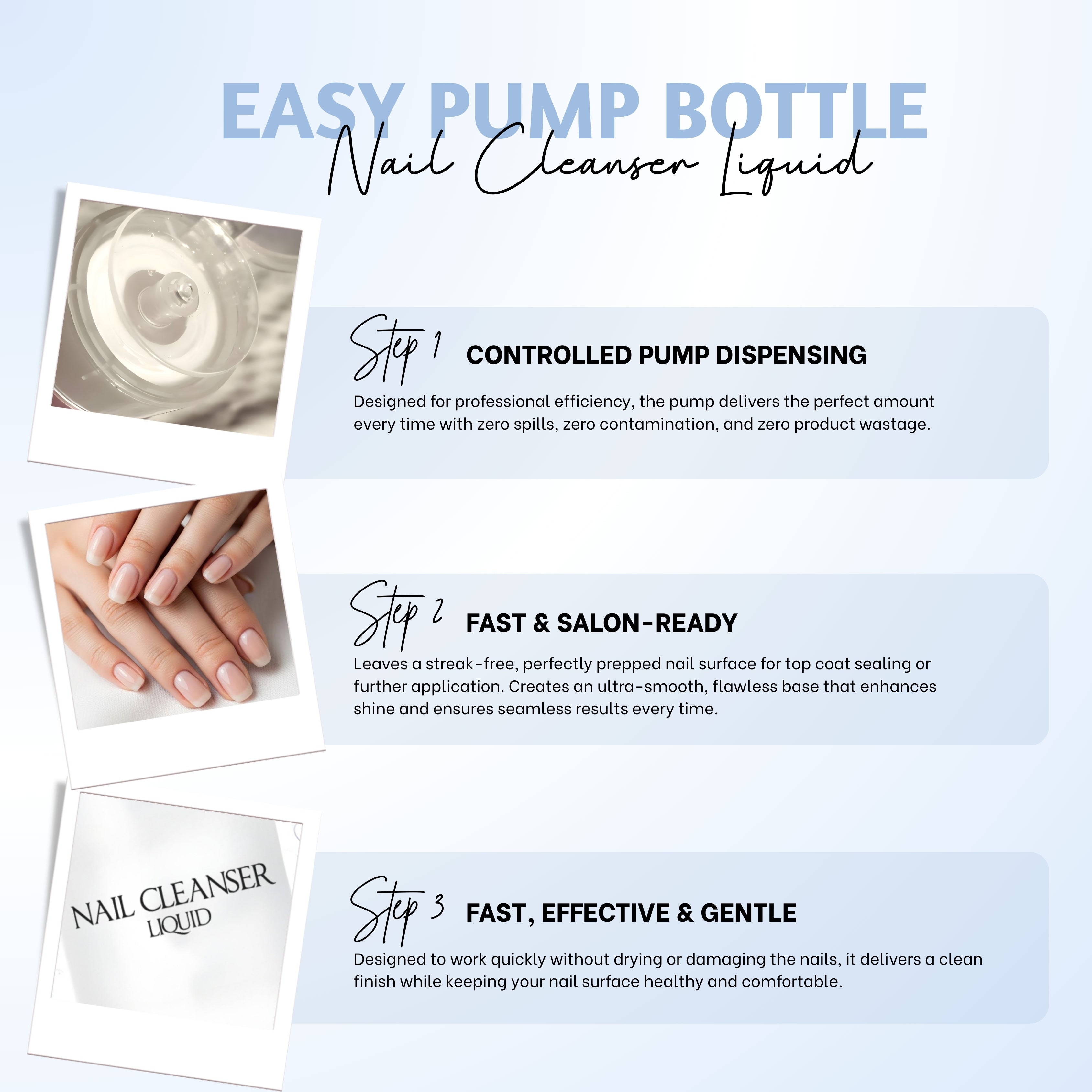Nail Cleanser Liquid – Multi-Purpose Nail Prep Solution for Dust, Oil & Moisture Removal, Enhances Nail Polish Adhesion