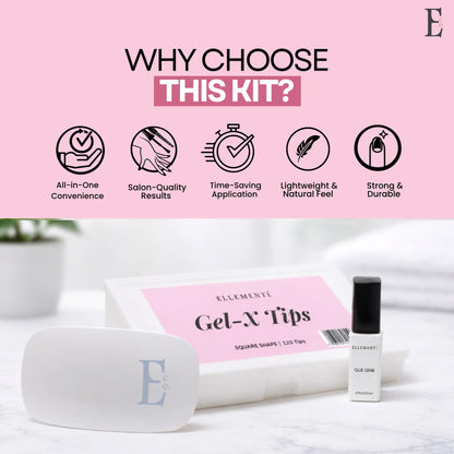 Gel-X KIT-5 - Square Tips (Gel-X Tips Box (120pc) + Glue Genie 10ml + Mini LED Lamp) 7
