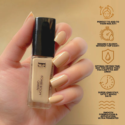 Board Room Queen Vegan Nail Polish – Nude Brown, Gel-Like Finish, Chip-Resistant, Non-Yellowing, Long-Lasting Shine 7
