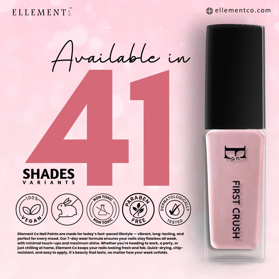 First Crush Vegan Pink Nail Polish – Chip-Resistant, Non-Yellowing, Matte Finish, Long-Lasting