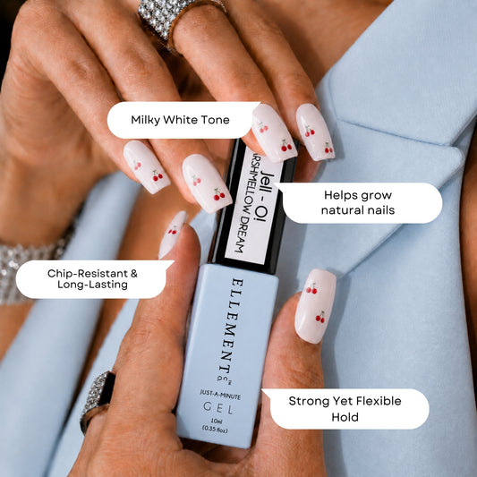 Jell-O! Marshmallow Dream Builder in a Bottle – Nail Strengthener & Flexibility Booster for Gel Polish, Builder Gel & Acrylic Powder – Chip-Resistant Overlay Formula