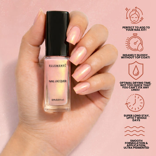 ROSE QUARTZ Vegan Nail Polish, Peach Color -10 Ml 2