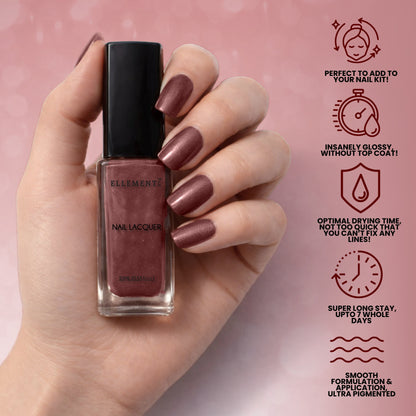 COLD BREW Vegan Nail Polish, Deep Brown Color -10 Ml