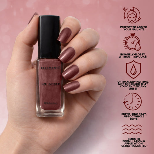 COLD BREW Vegan Nail Polish, Deep Brown Color -10 Ml