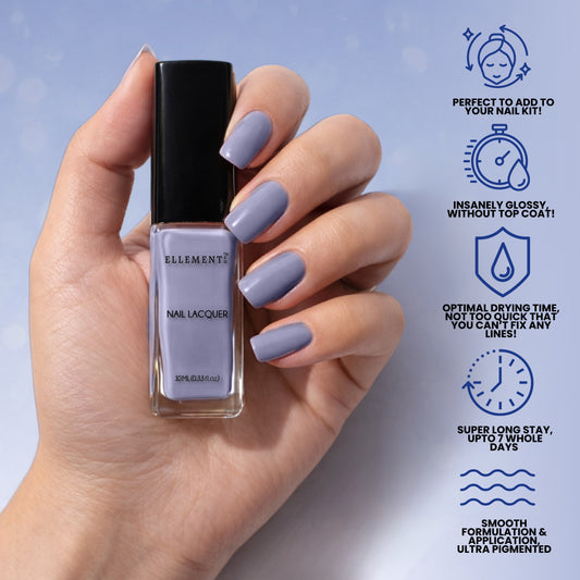 IRIS Vegan Nail Polish, soft Blue Color -10 Ml