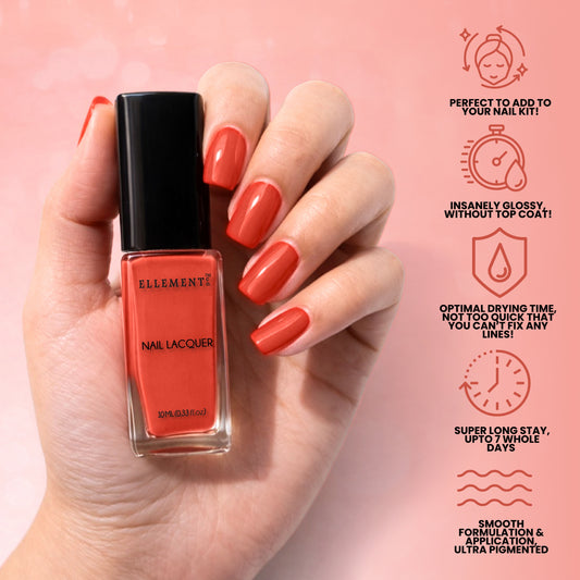 SIENNA Vegan Nail Polish, Terracotta Brown Color -10 Ml