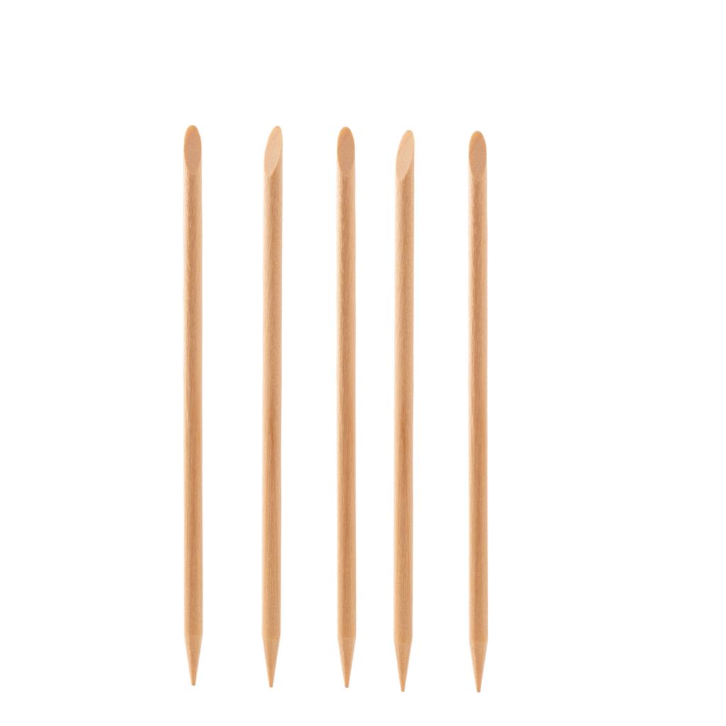 Orange Sticks for Nails – Set of 5 Wooden Cuticle Pushers and Nail Art Tools