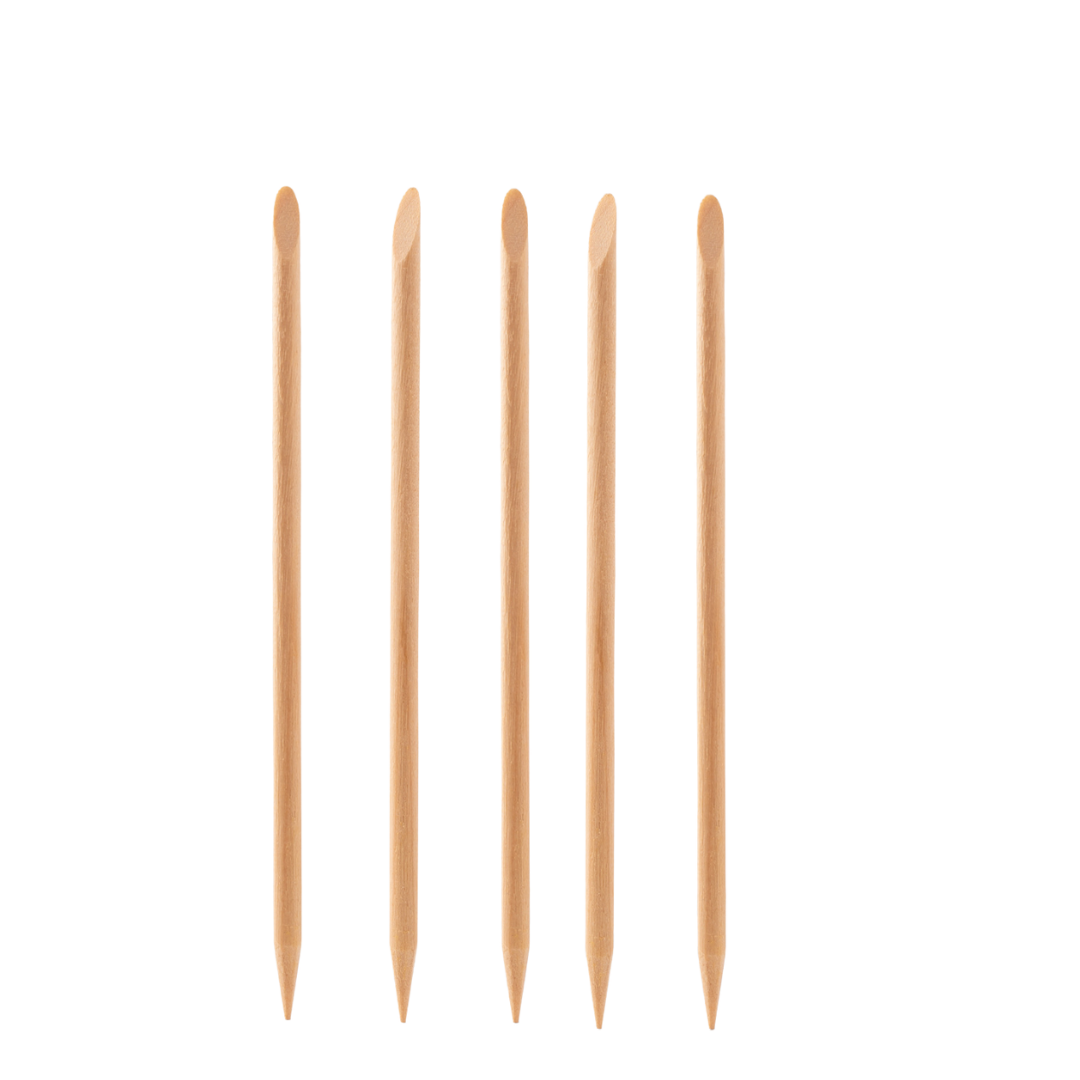 Orange Sticks for Nails – Set of 5 Wooden Cuticle Pushers and Nail Art Tools