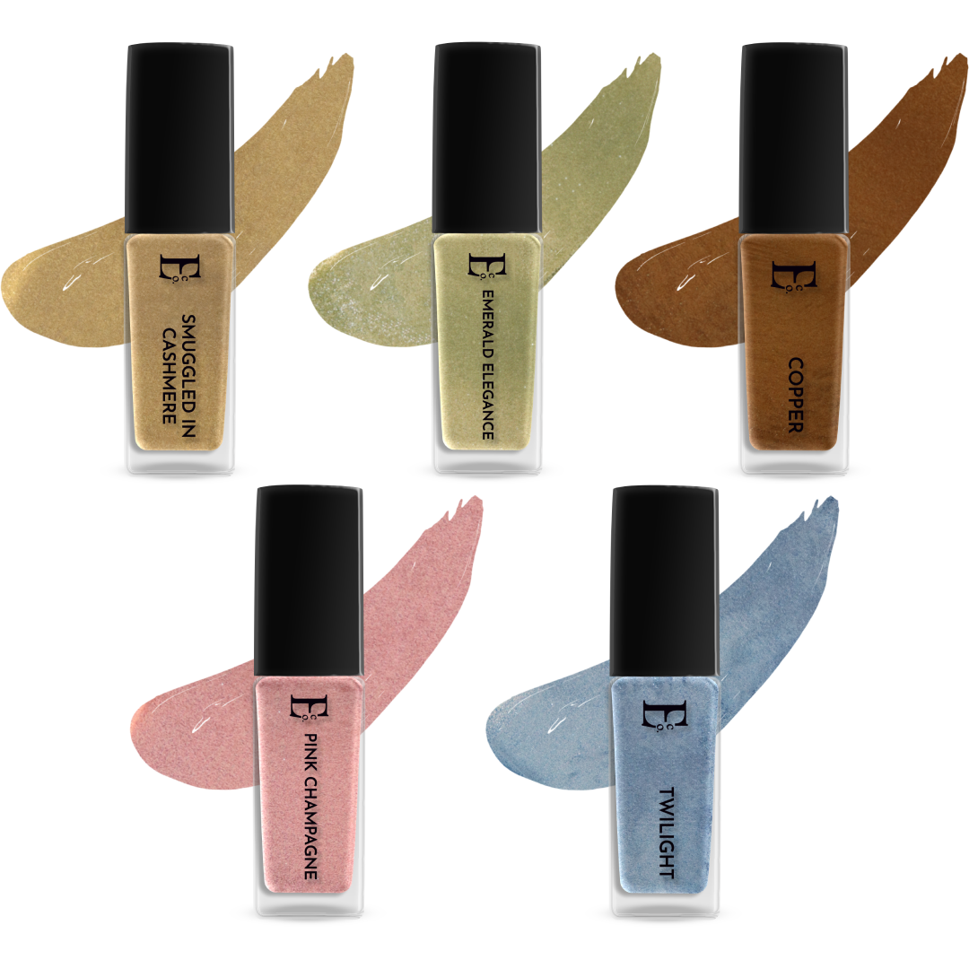 Metallic Bliss Nail Polish Set Of 5 Metallic Shades Including Gold, Rose Gold, Chrome Green, Blue & Copper – Long-Lasting, Vibrant Colors